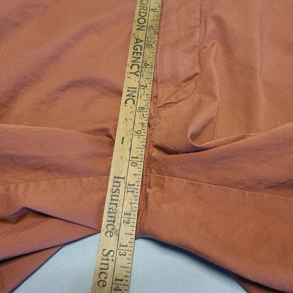 J.Crew Re-Imagined Chino Shorts Mens 36 Rust Orange Stretch Cotton Casual Summer